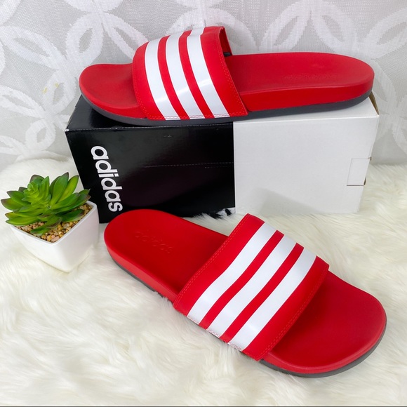 adilette red slides